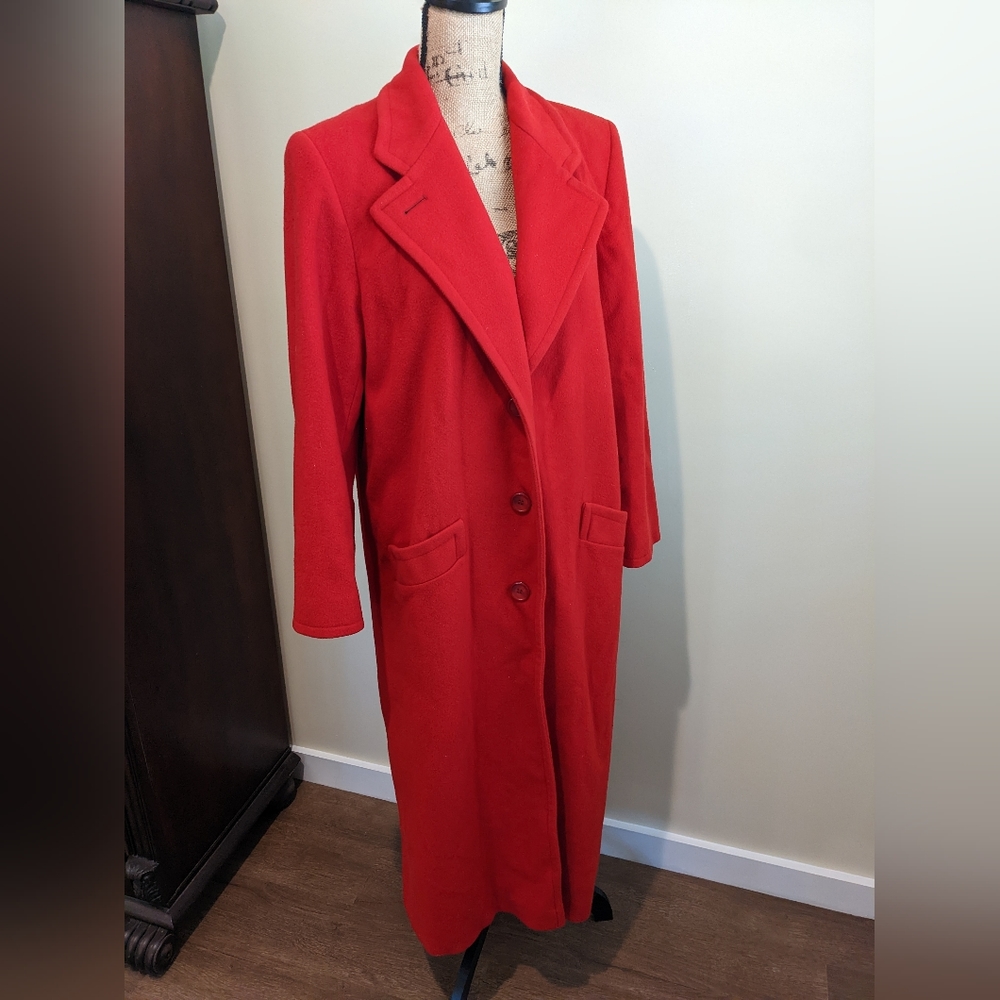Vintage Marvin Richards Red Wool Cashmere full-length coat